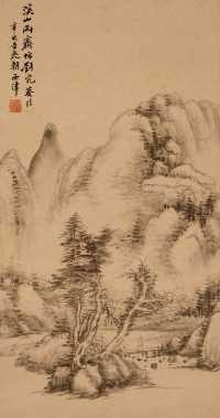 顾鹤逸 辛亥（1791年）作 山水 镜心